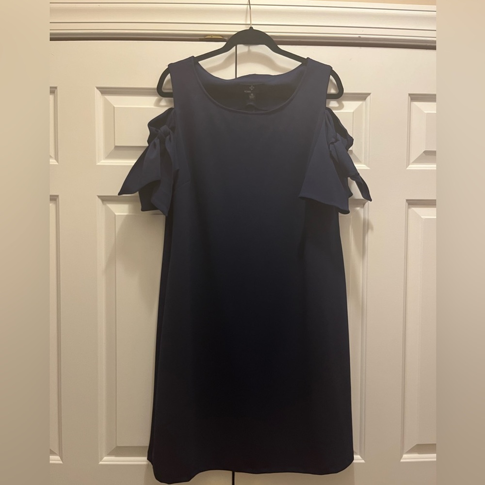 Ronni Nicole Navy Blue Cold Shoulder Dress (size 16)